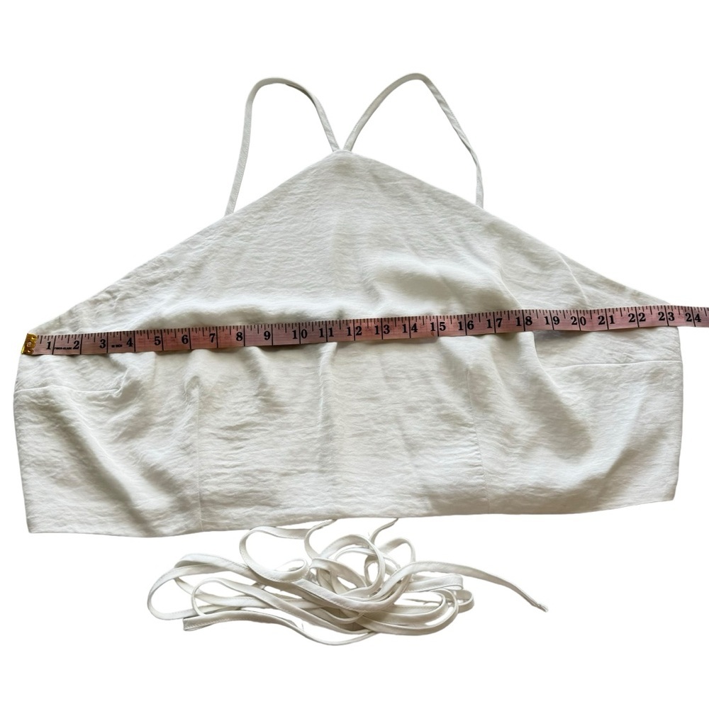 ELOQUII Bundle of 2 Satin Sheen Blue White Strappy Crop Top Plus Size 22 Tie - Picture 14 of 16